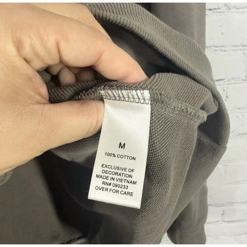 Fear of God Essentials Hoodie Mens Medium Taupe Gray Logo Pullover Oversized FOG